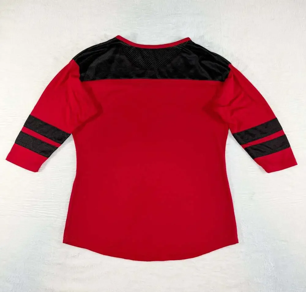 Pro Edge Ohio State Buckeyes Women's Red Jersey T-Shirt, Brutus Buckeye Mascot